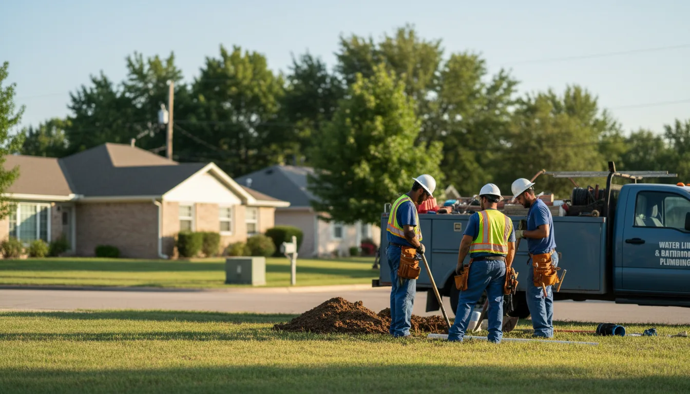 Residential water line and bathroom plumbing service in Towson, MD